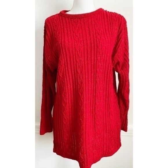 Diane Von Furstenberg Sweaters - Vintage Diane Von Furstenberg Red Metallic Sweater
